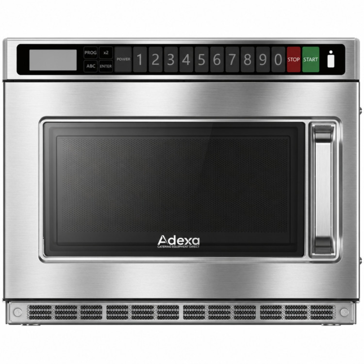 Four à micro-ondes commercial à plateau plat 18 L 1800 W, entièrement en acier inoxydable, 515 × 338 × 420 mm | Adexa P180M18ASLA0